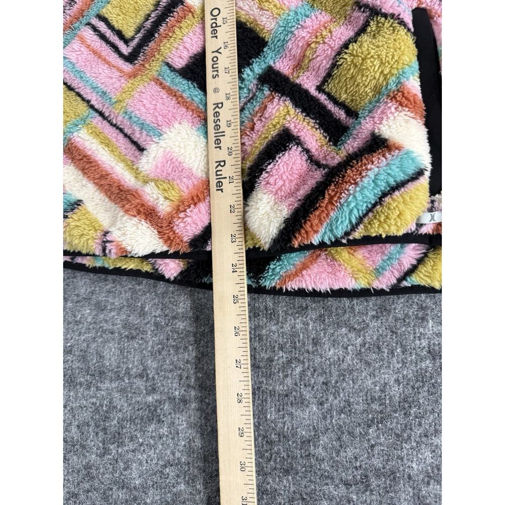 Hurley Sweater Womens XL Pink Color Block Half Snap Pullover Plush N260 - Picture 11 of 12